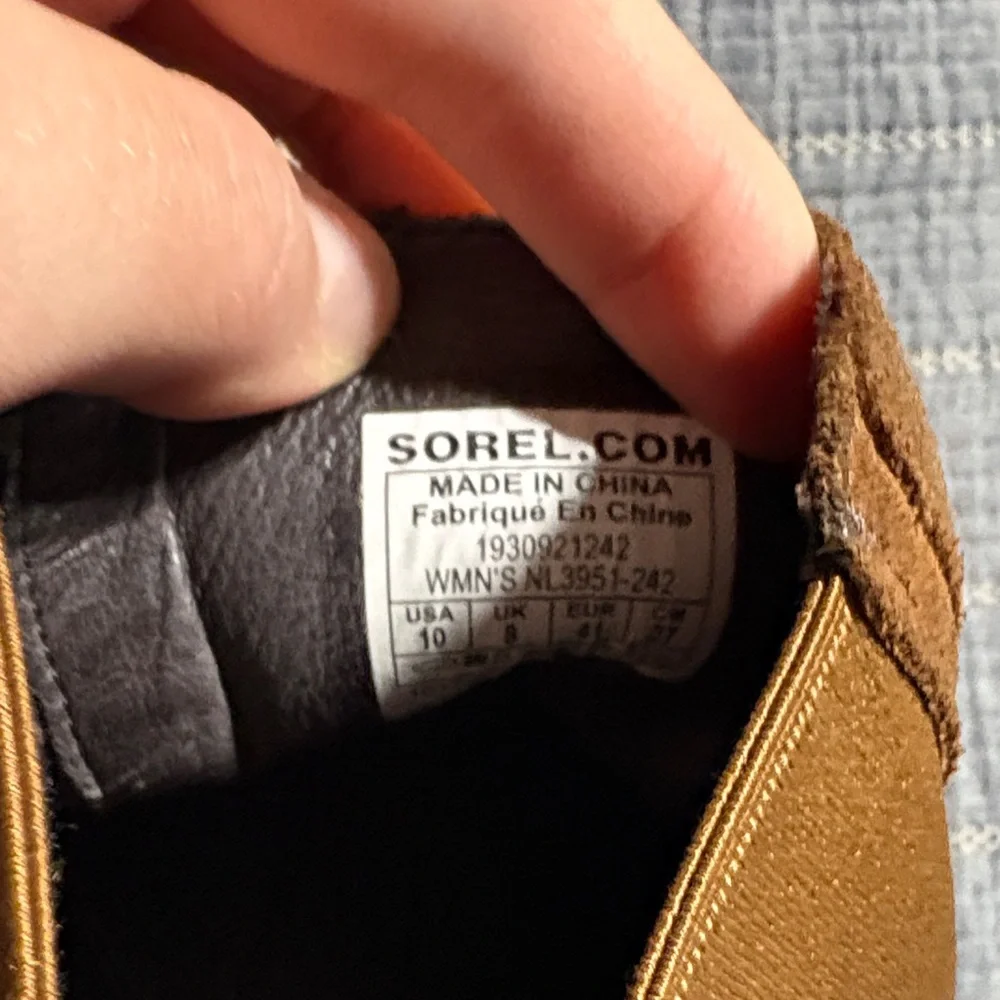 Sorel Joan of Arctic Wedge II Chelsea Boots – Suede Tan – Size 10 - Picture 6 of 6